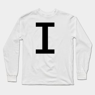 The letter I in Black Text Long Sleeve T-Shirt